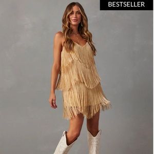 VICI- Rodeo Nights A Mini Fringe Dress
